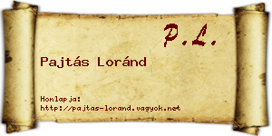 Pajtás Loránd névjegykártya