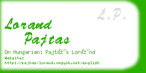 lorand pajtas business card